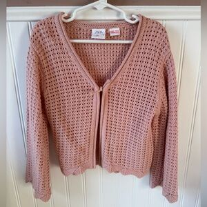 ZARA Dusty Pink Knit Cardigan